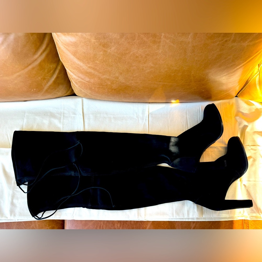 Stuart Weitzman Highland Boot Black Suede NWOB 41